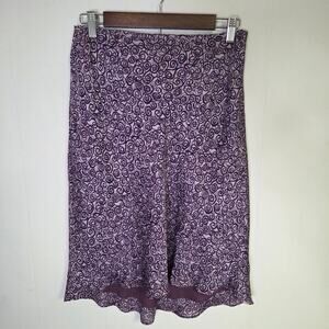 Vintage Ann Taylor Loft Slip Skirt Purple Lavendar With Spiral Design Size 8 P